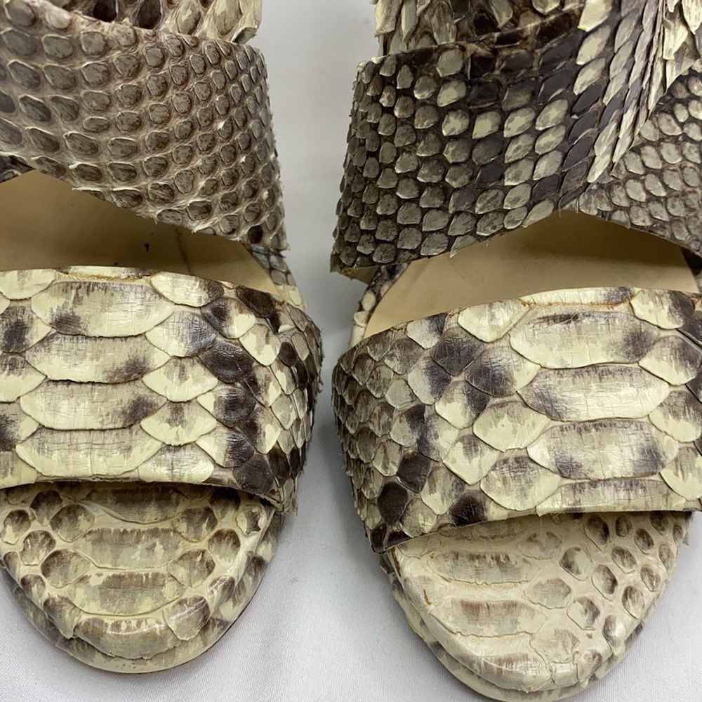 Alexandre Birman Sz 9 Python Open Toe Bootie Pumps - image 13